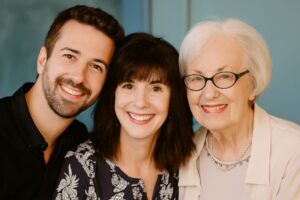 Ben Johnson with his mother & grandmother