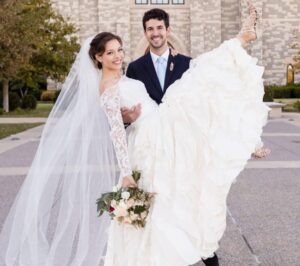 Ben Johnson with his wife Lauren Conklin at their Wedding Day