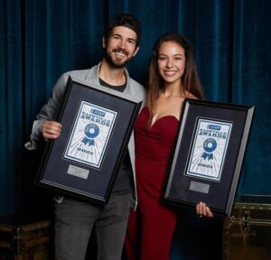 Ben & his wife winning Nashville's Songwriter Awards