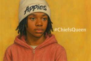 Fan art posted with #ChiefsQueen hashtag